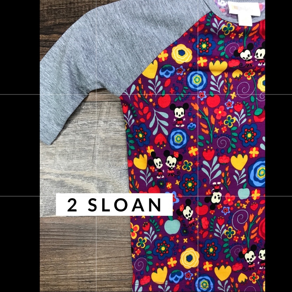 LULAROE DISNEY SLOAN RAGLAN TEE - 2 - TSUM TSUM